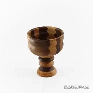 Alternative view of Walnut & Cherry Wood Chalice (Striped)