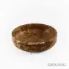 Handcrafted rare burr elm wood bowl with swirling grain and rich golden-brown natural wood patterns