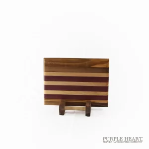 Alternative view of Purple Heart, Walnut, and Beech Wood Cheeseboard (Small)