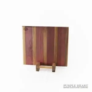 Alternative view of Purple Heart, Walnut, and Beech Wood Cheeseboard (Medium)