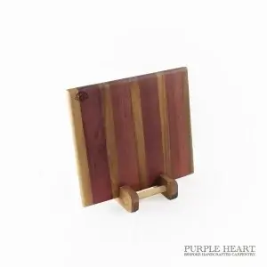 Purple Heart, Walnut, and Beech Wood Cheeseboard (Medium)