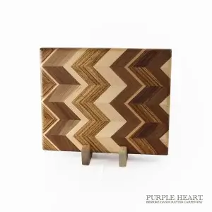 Alternative view of Zebrawood, Maple, Cherry, and Walnut Chevron Wooden Chopping Board