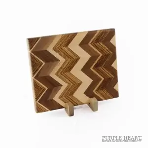 Zebrawood, Maple, Cherry, and Walnut Chevron Wooden Chopping Board