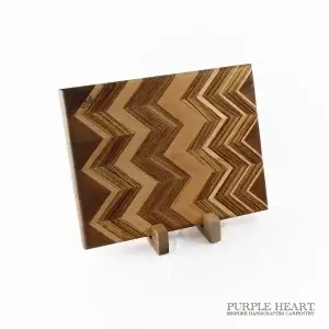 Zebrawood, Walnut, Cherry, and Ash Chevron Wooden Chopping Board