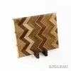Handcrafted ash, cherry, walnut and zebra wood chevron wooden chopping board with geometric hardwood pattern