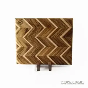 Alternative view of Cherry and Zebra Chevron Wooden Chopping Board