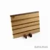 Handcrafted cherry and walnut striped wooden chopping board with contrasting hardwood design