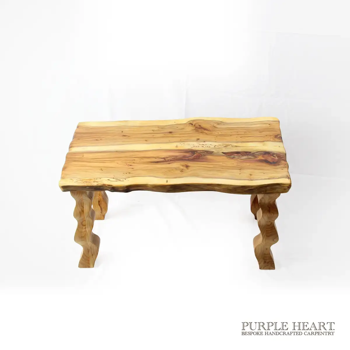 Yew Tree Wood Wavy Leg Table - Image 2