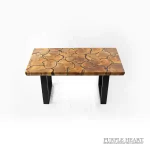 Alternative view of Yew Tree Wood and Jet Black Resin Table